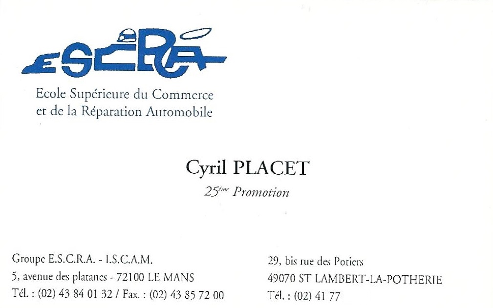 Carte de viste ESCRA